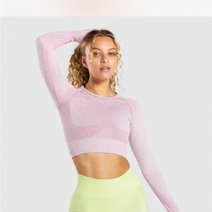 Gymshark Pink Long Sleeve Crop Top
